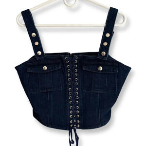 Ivin Ivin NWT Denim Bustier Crop Top T. Swift Inspired Coquette Girl Size La